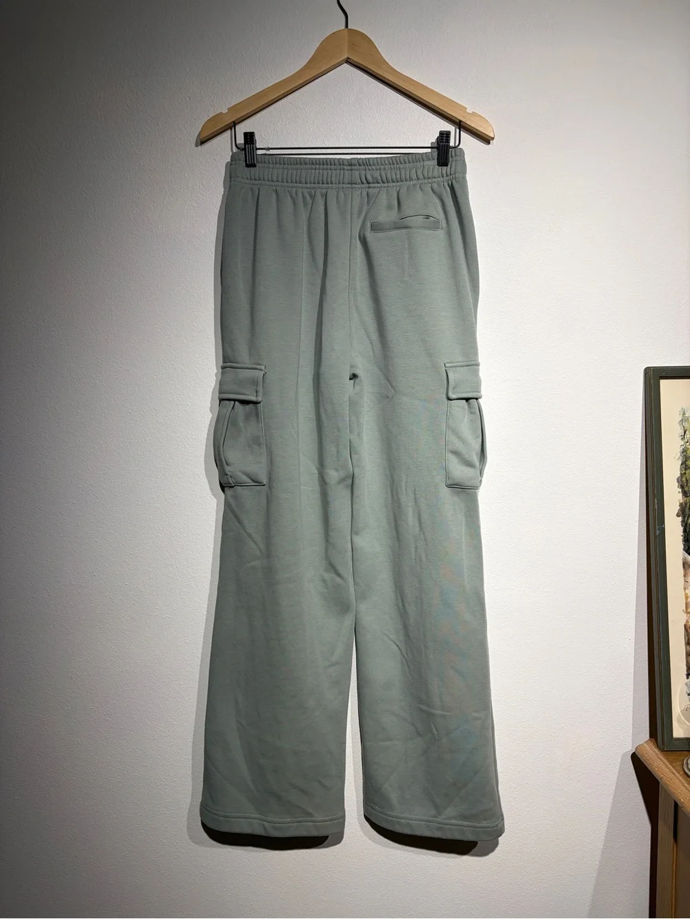 Fabletics Sage Green Wide Leg Cargo Sweatpants Fleece Lounge Pants S